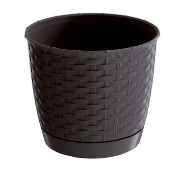 Ratanowa Doniczka z podstawką śr30 x h26cm Okrągła