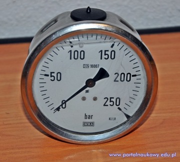 Manometr glicerynowy 0-250 barów WIKA hydrauliczny