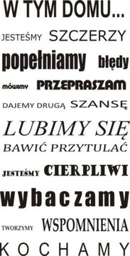 Napis na ścianę, naklejka - W tym domu ... - 72