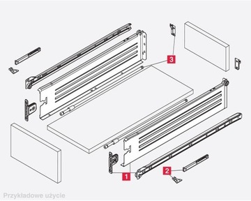 Боковины металлические METALBOX для ящика WHITE 500/118