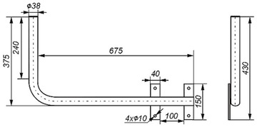 Держатель антенны TV-SAT UML-38Z75 правый