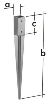 PODSTAWA SŁUPA WBIJANA WSPORNIK KOTWA 70 x 750 MM
