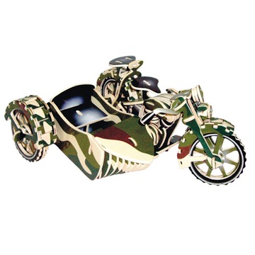 PUZZLE DREWNIANE 3D MOTOCYKL MOTOR Z KOSZEM kolor