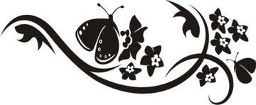 Naklejka na ścianę motyle kwiaty dekor Ornament 9