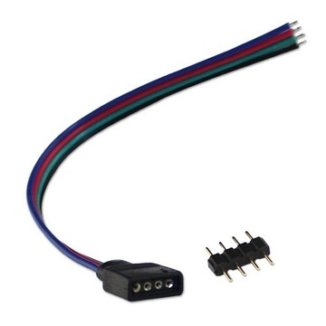 ZŁĄCZKA TAŚMY LED RGB kabel 4-PIN gniazdo i wtyk