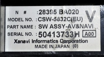 ПАНЕЛЬ КОНДИЦИОНЕРА PRIMERA P12 NAVI 28395BA020 50413733H