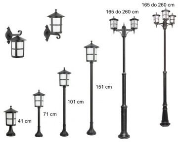 Solidna, lampa ogrodowa, parkowa 101 cm. Odlew z aluminium seria Cordoba