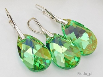 MIGDAŁ PERIDOT AB 22MM ZIELEŃ SWAROVSKI CRYSTALS