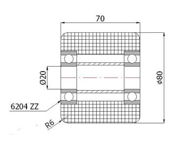 РОЛИК 80x70 ДЛЯ ТЕЛЕЖКИ