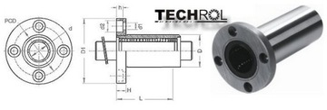 LMF 16 L UU ДЛИННЫЙ ЛИНЕЙНЫЙ ПОДШИПНИК с фланцем