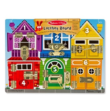 MELISSA AND DOUG BOARD 13785 ДЕРЕВЯННЫЕ ЗАМКИ С ЗАЩЕЛКОЙ