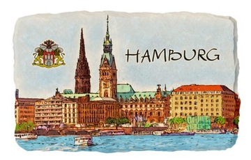 Magnes na lodówkę pamiątka kamień HAMBURG 359