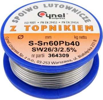 Cyna 0,56mm 100g 0,56/100g PB OŁOWIOWA z topnikiem