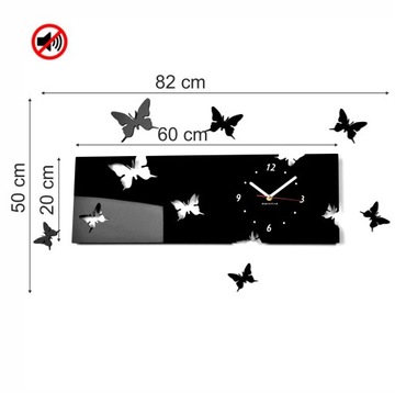 Современные настенные часы BUTTERFLY бабочки бесшумные PL