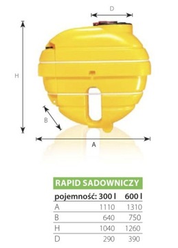 Бак опрыскивателя Rapid 600 л -ORCHARD-