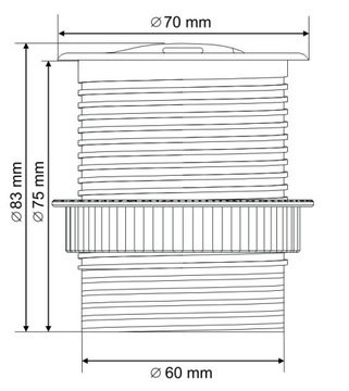 Утопленная розетка, спрятанная в столешнице USB OR-AE-1373