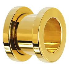 TUNELE-PLUGI- TUNEL ZŁOTY 12 mm 316L STAL PVD