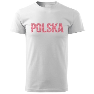 Koszulka męska POLSKA Z HYMNEM POLSKI XS - 5XL