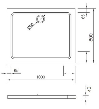 VELDMAN НИЗКИЙ ДУШЕВОЙ ПОДДОН 80x100 + СИФОН