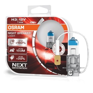 OSRAM Żarówki H3 Night Breaker Laser +150% 150M