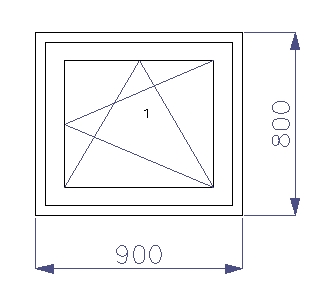 OKNO PCV 900 x 800 RU ANTRACYT DWUSTRONNY