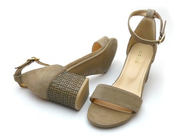 Wojas 8774-64 eleganckie sandały beżowe skóra 38