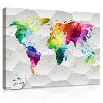 TABLICA KORKOWA OBRAZ DO BIURA POKOJU MAPA 100x75