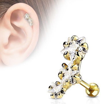 СЕРЬГА С УШНЫМ ХРЯЩЕМ TRAGUS HELIX 1,2/6/3 мм