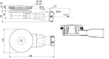 Сифон для душа 90мм R400W тонкий RADAWAY