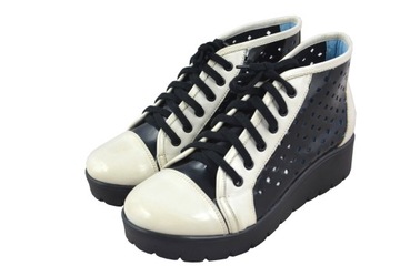 Creepers AGA ECRU/BLACK LEATHER 36 ПРОМО БУТОМАНИЯ