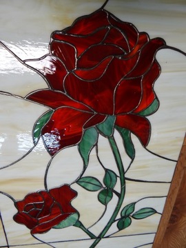 Розы двойное витражное панно Glazing Flowers