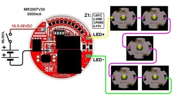 STABILIZATOR LED DRIVER SST90 XHP70 XHP50 XP-G XM-L 350-5000mA
