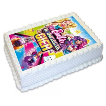 BARDZO GRUBY OPŁATEK NA TORT BARBIE DUŻY A4
