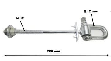КРЮК ДЛЯ КРЕПЛЕНИЯ КАЧЕЛЕЙ С ШЕЙКЕЛЕМ М12х270 + ШТИФТЫ 12