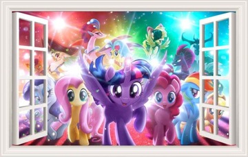 Naklejka My little Pony Film 3D widok z okna