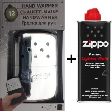 Zestaw ZIPPO Ogrzewacz do Rąk 12h Chrome + Benzyna