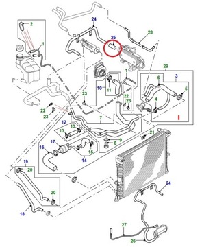 Резиновый патрубок отопителя Discovery 2, Defender Td5