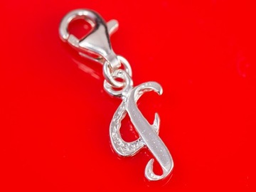 CHARMS litera SREBRO 925 F literka do bransoletki