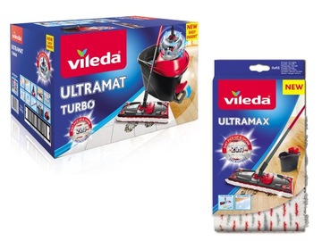 VILEDA MOP PŁASKI OBROTOWY ULTRAMAT TURBO + WKŁAD