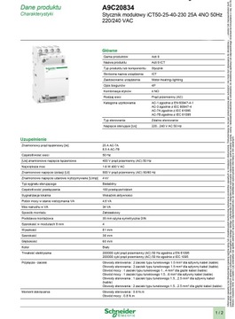 Модульный контактор 25А 4Z 230В Schneider A9C20834