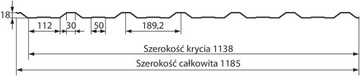 Лист трапециевидный Т-18, кирпич глянец - 1 сорт