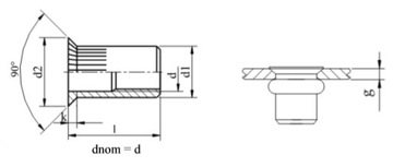 Nitonakrętki kołn walcowym M5x14,5 AN313 A2 5szt