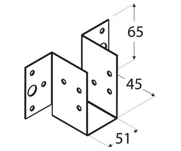 WL8 БАЛКА ПОДВЕСКА ЛЕГКАЯ СТРОИТЕЛЬНАЯ ОПОРА 51x65