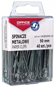 SPINACZE METALOWE W PUDEŁKU 50MM 40SZT SREBRNE