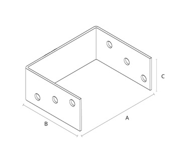 АНКЕРНЫЙ КРОНШТЕЙН ДЛЯ БАЗОВОЙ КОЛОННЫ U-ТИПА 120x120x60