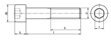 Винты M8x35 черные 12,9 DIN 912 PG 5 шт.