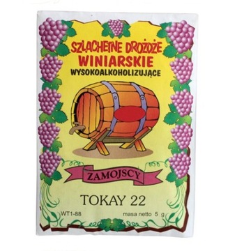 TOKAY 22 DROŻDŻE ZAMOJSCY DO WINA BIAŁEGO ŚWIEŻE