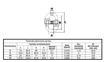 Шарнирное звено класса 8 3,15 тонны 10 мм