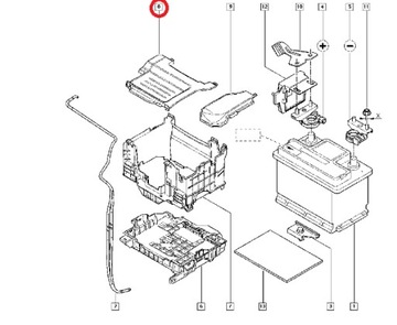 Крышка корпуса аккумуляторной батареи Renault Clio III 3 Modus