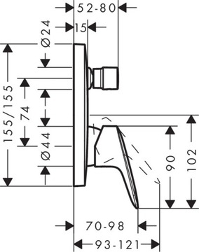 Zestaw podtynkowy Hansgrohe Logis 7w1 - 30 cm